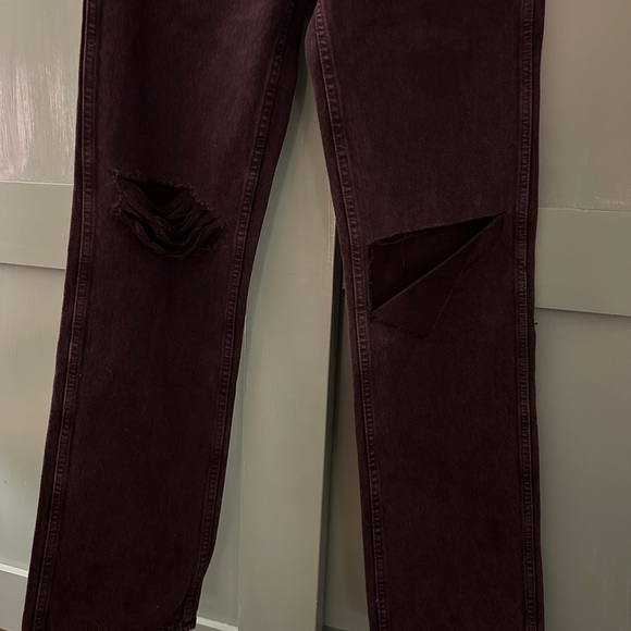 New Re/done Redone 90s High Rise Loose Fit Jeans 28 Washed Black with Rip - Picture 3 of 6